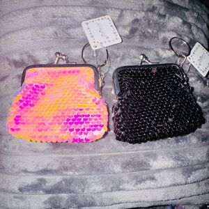 Sequin Mini Coin Purse Keychain - bundle of two- NWT